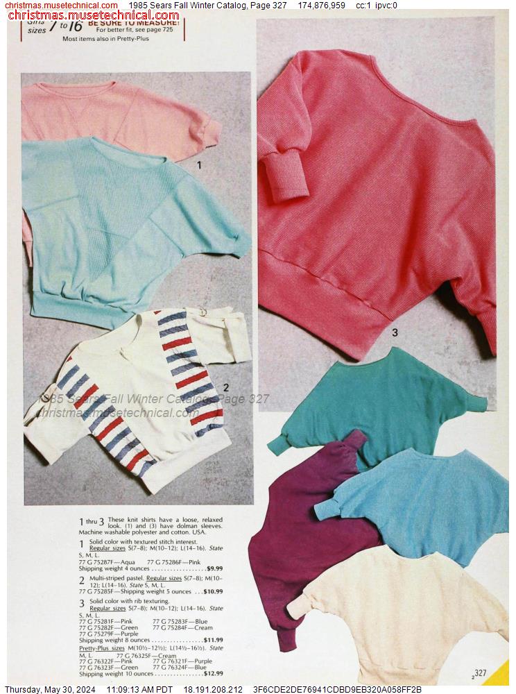1985 Sears Fall Winter Catalog, Page 327