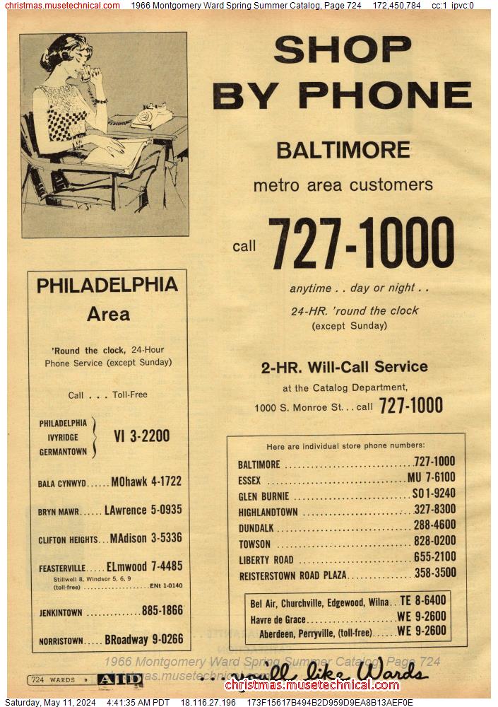 1966 Montgomery Ward Spring Summer Catalog, Page 724