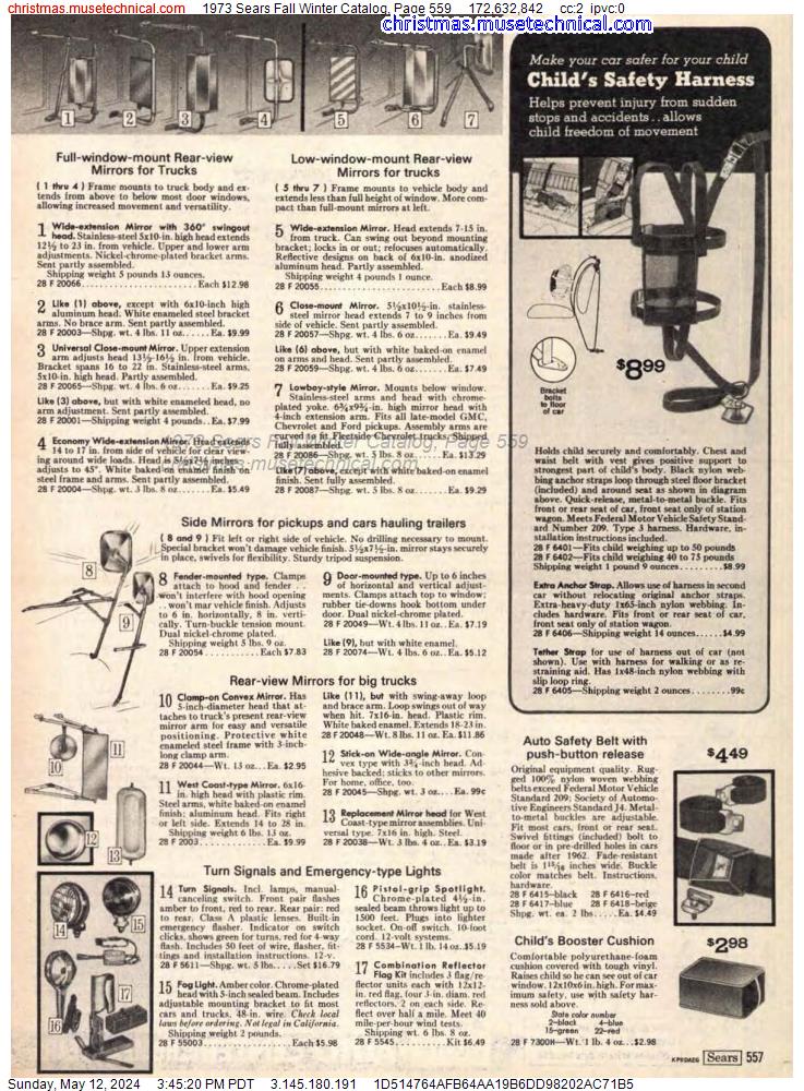 1973 Sears Fall Winter Catalog, Page 559