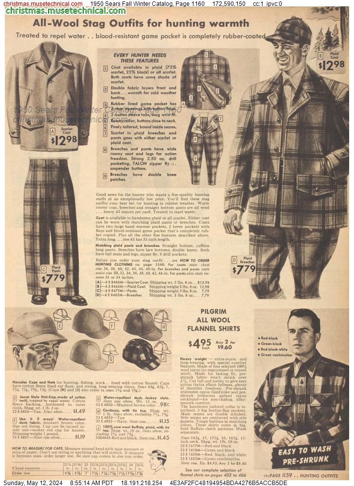 1950 Sears Fall Winter Catalog, Page 1160