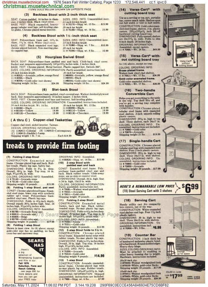 1976 Sears Fall Winter Catalog, Page 1233