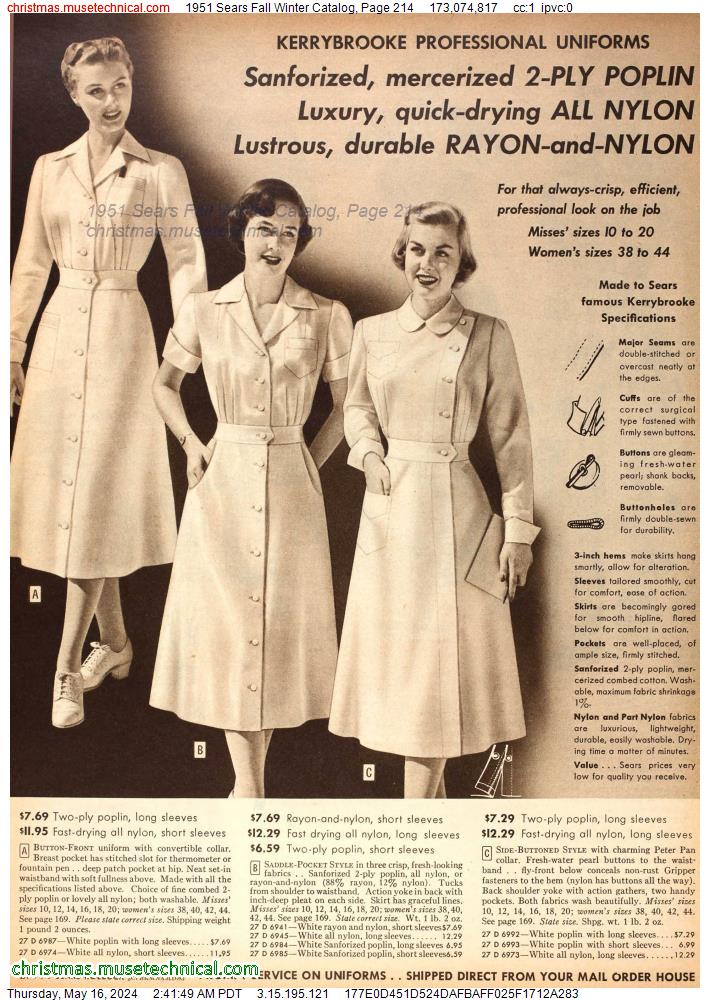 1951 Sears Fall Winter Catalog, Page 214