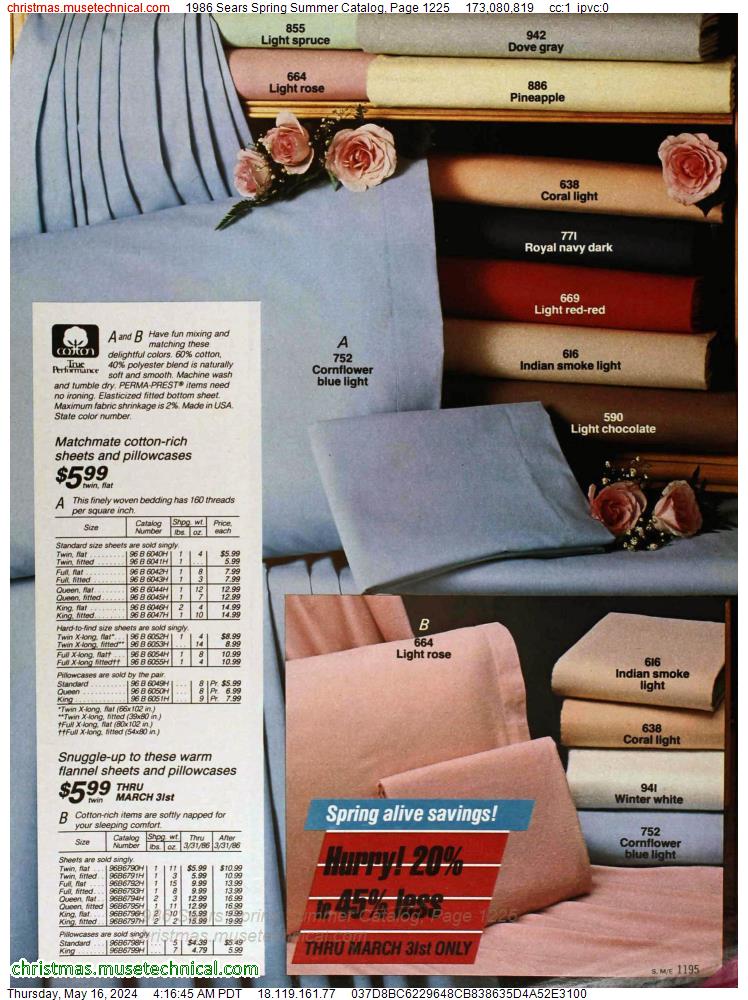 1986 Sears Spring Summer Catalog, Page 1225