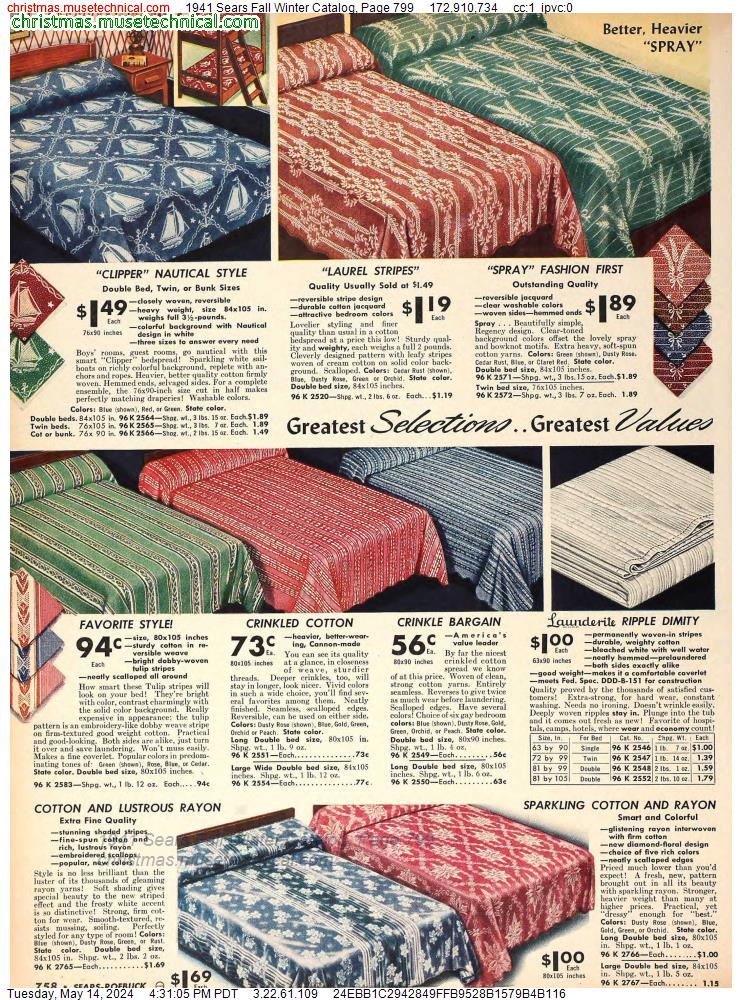 1941 Sears Fall Winter Catalog, Page 799