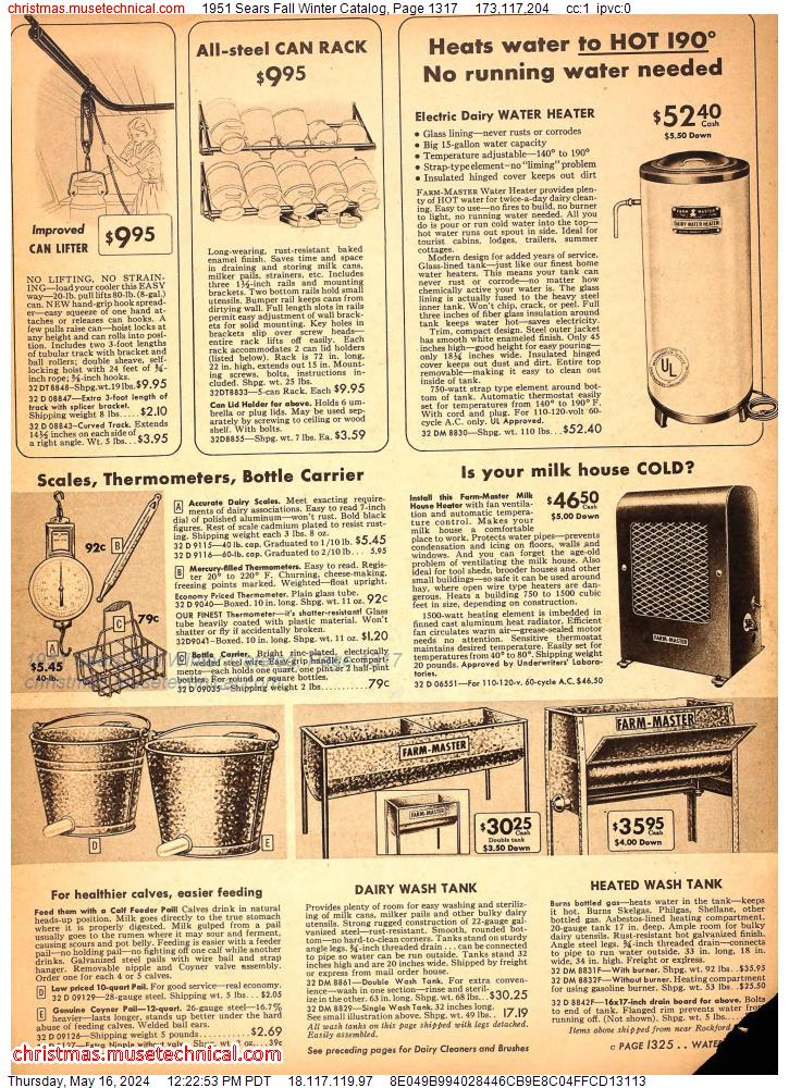 1951 Sears Fall Winter Catalog, Page 1317