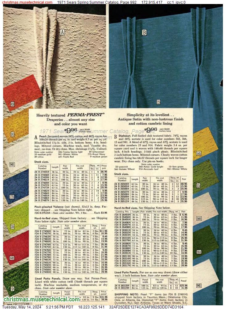 1971 Sears Spring Summer Catalog, Page 992