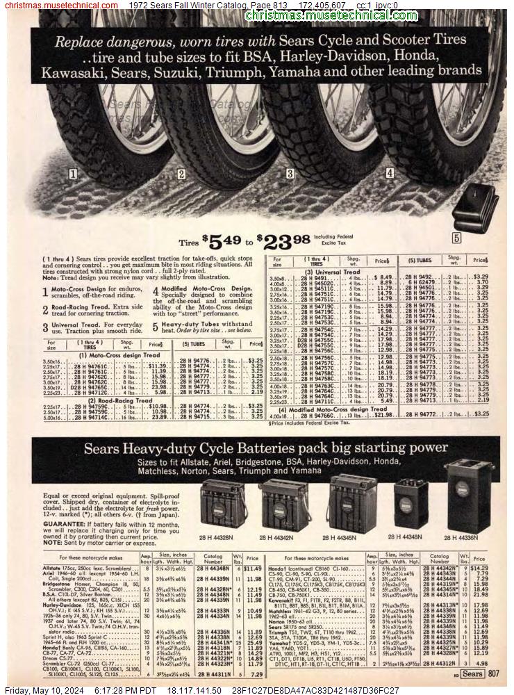 1972 Sears Fall Winter Catalog, Page 813