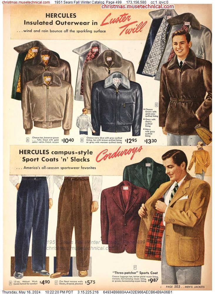 1951 Sears Fall Winter Catalog, Page 499