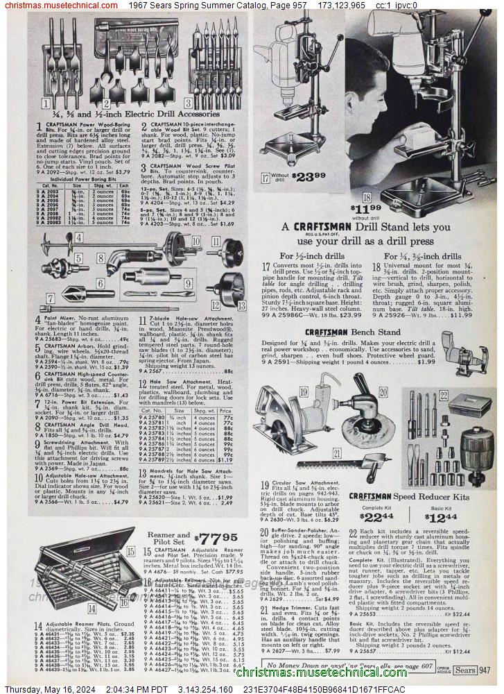 1967 Sears Spring Summer Catalog, Page 957