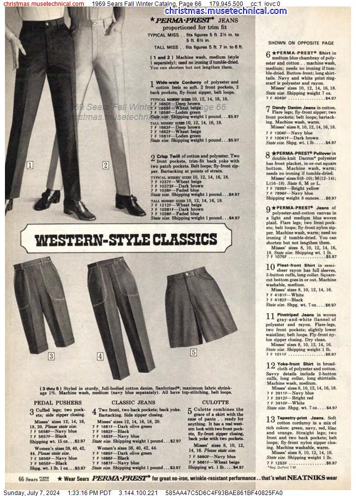 1969 Sears Fall Winter Catalog, Page 66