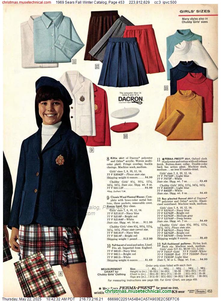 1969 Sears Fall Winter Catalog, Page 453