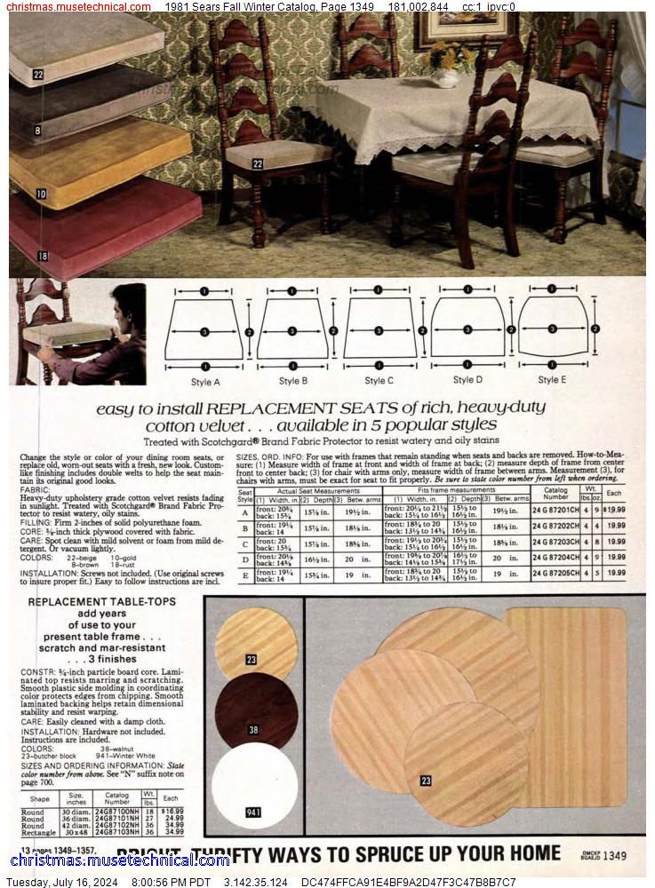 1981 Sears Fall Winter Catalog, Page 1349