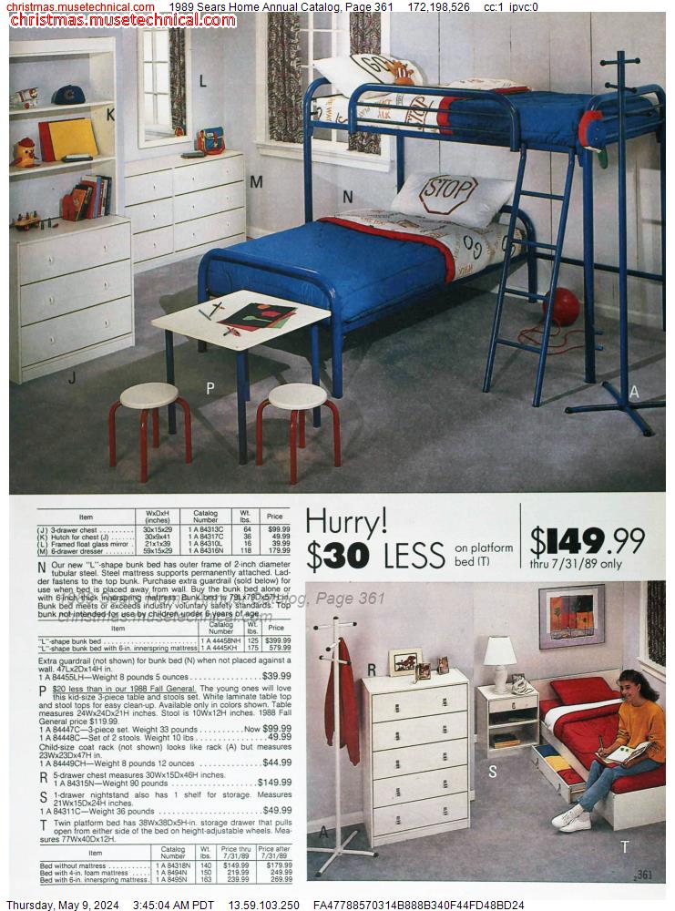 1989 Sears Home Annual Catalog, Page 361