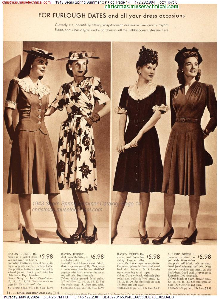 1943 Sears Spring Summer Catalog, Page 14