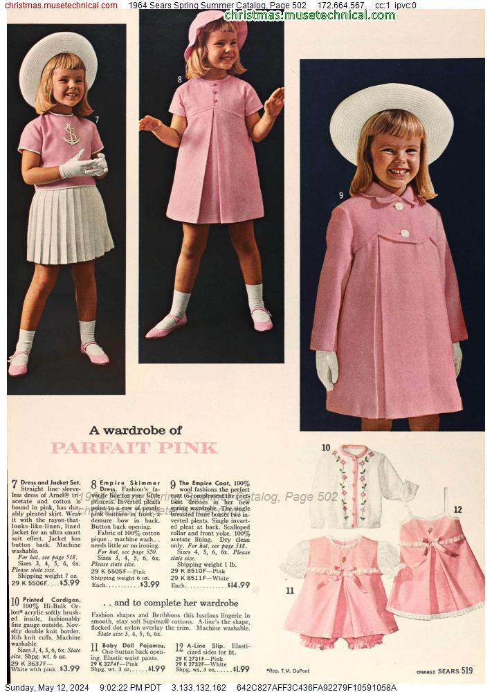 1964 Sears Spring Summer Catalog, Page 502