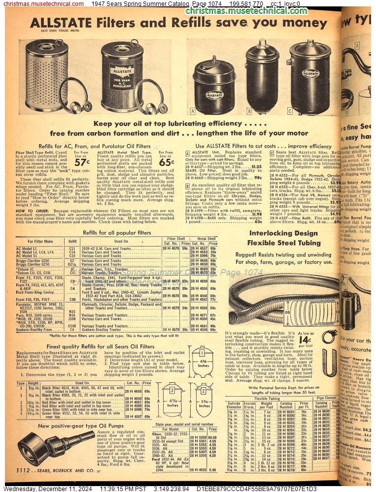 1947 Sears Spring Summer Catalog, Page 1074