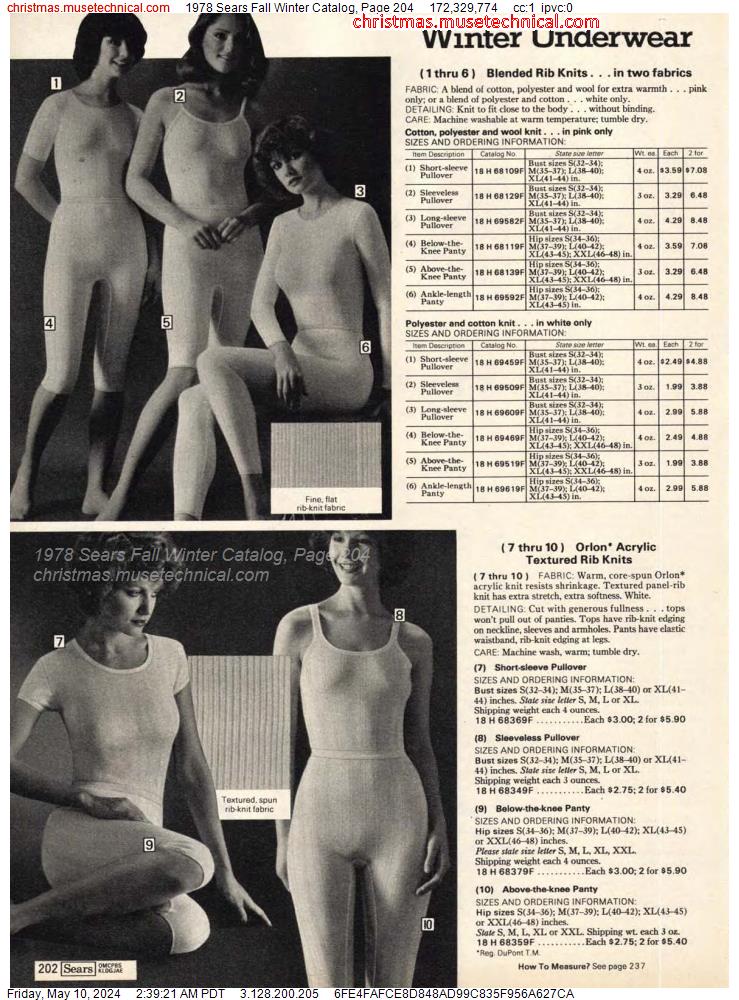 1978 Sears Fall Winter Catalog, Page 204