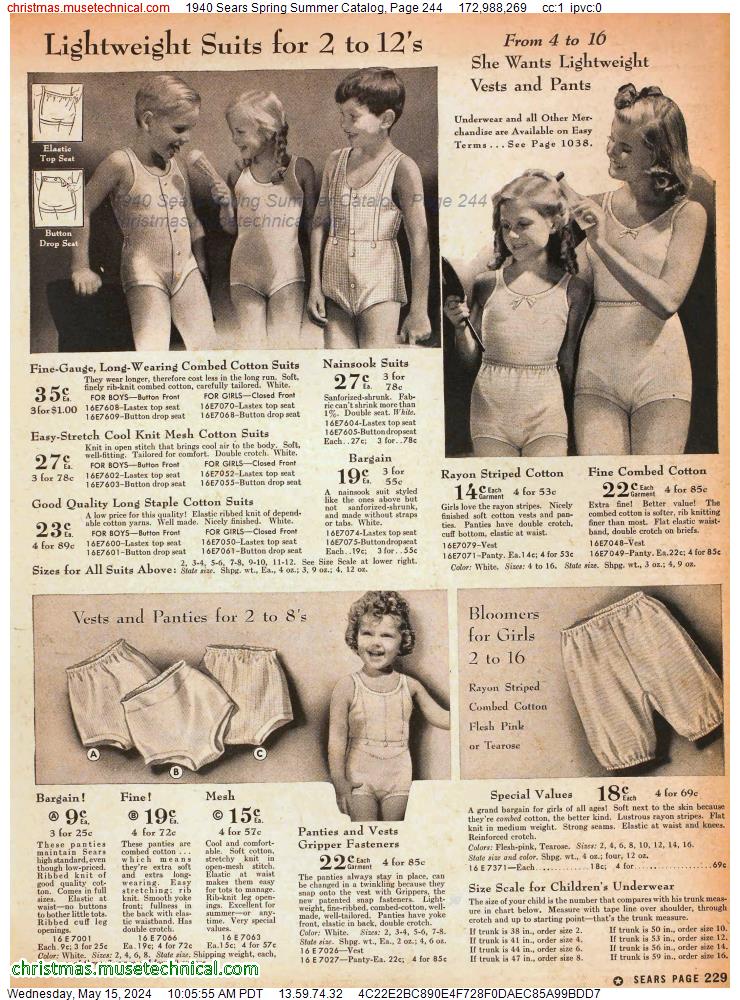 1940 Sears Spring Summer Catalog, Page 244