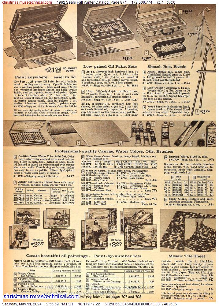 1962 Sears Fall Winter Catalog, Page 871