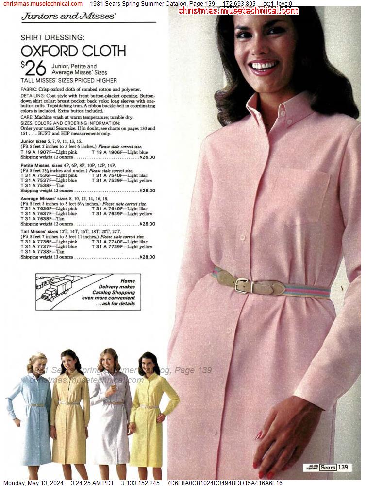 1981 Sears Spring Summer Catalog, Page 139