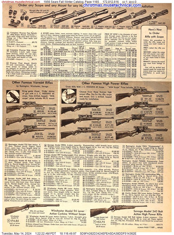 1956 Sears Fall Winter Catalog, Page 1165