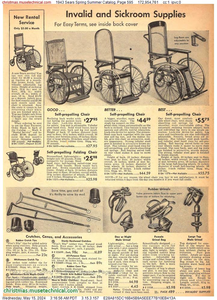 1943 Sears Spring Summer Catalog, Page 595