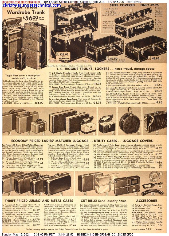1951 Sears Spring Summer Catalog, Page 332