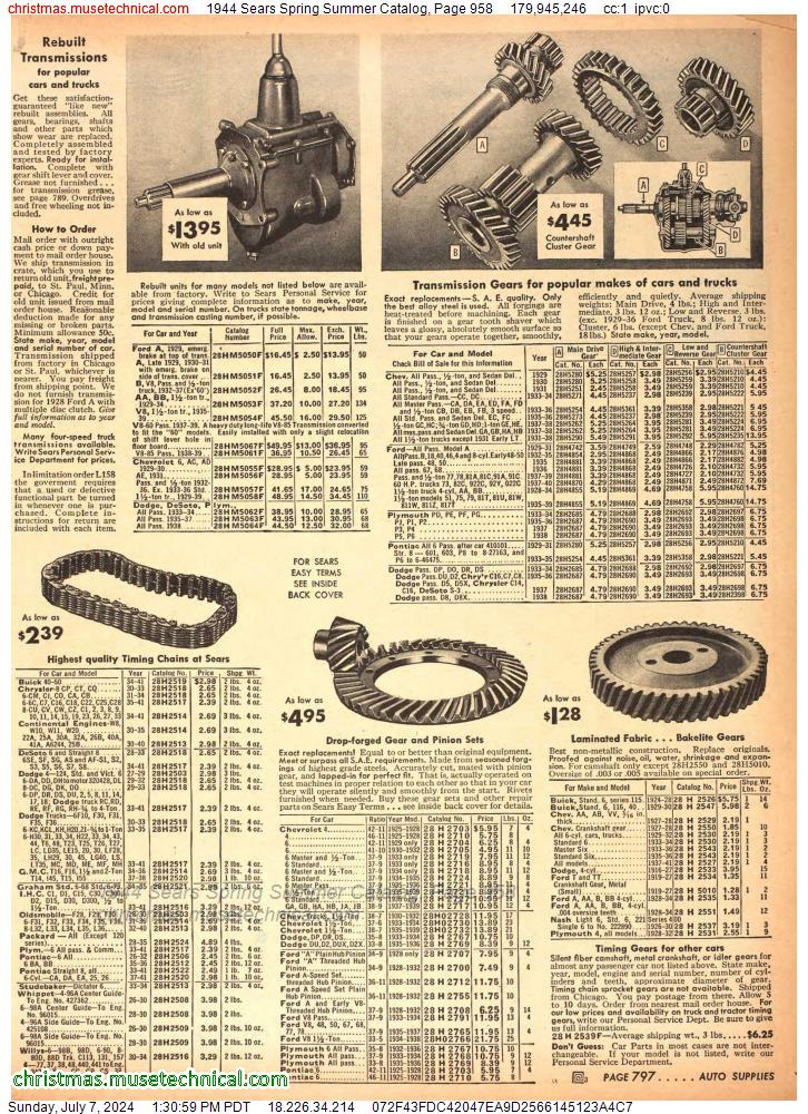 1944 Sears Spring Summer Catalog, Page 958