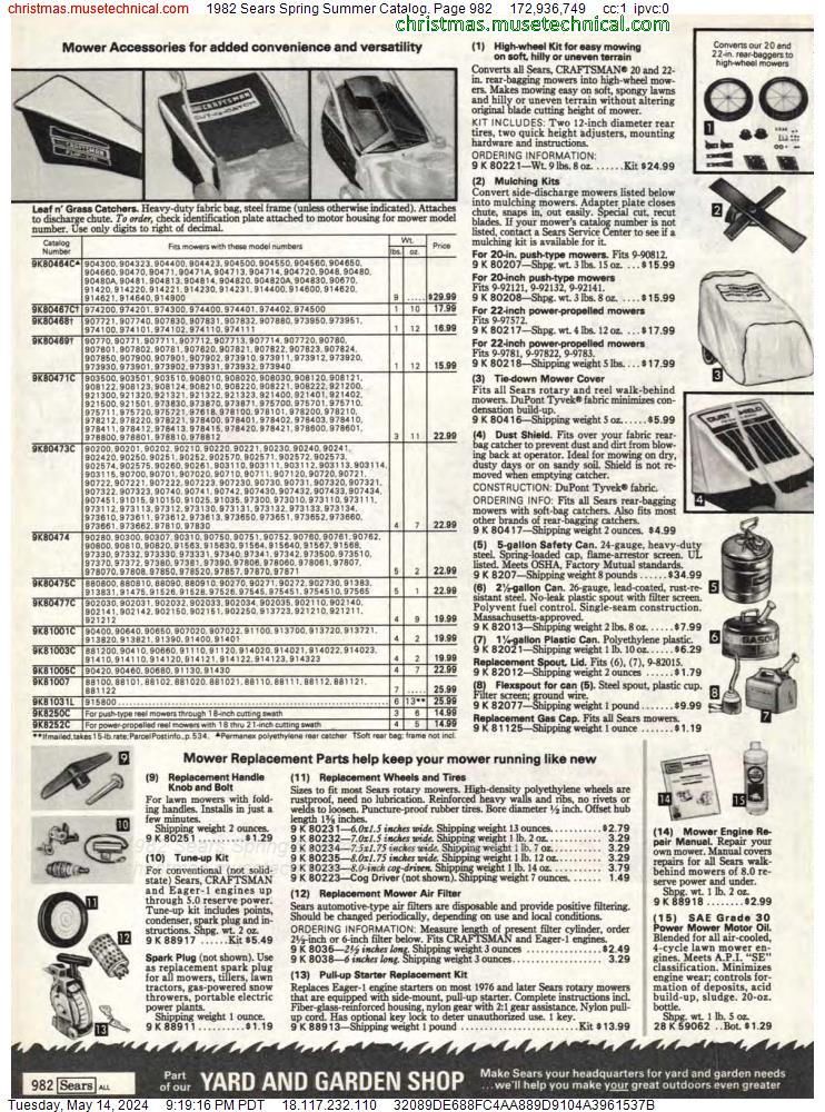 1982 Sears Spring Summer Catalog, Page 982