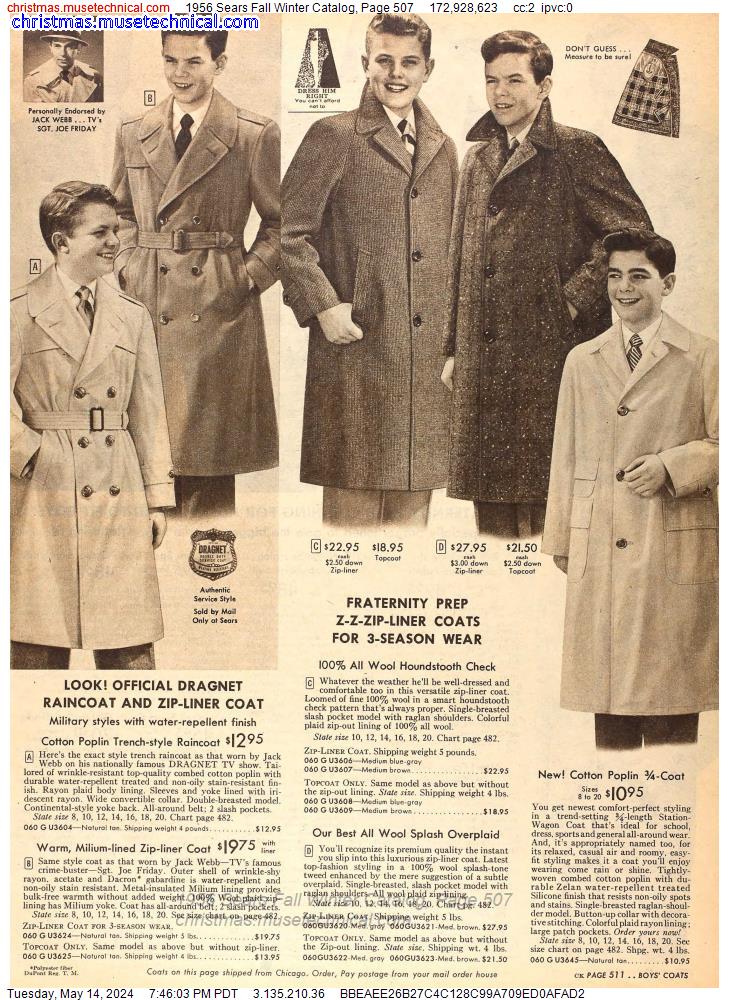 1956 Sears Fall Winter Catalog, Page 507