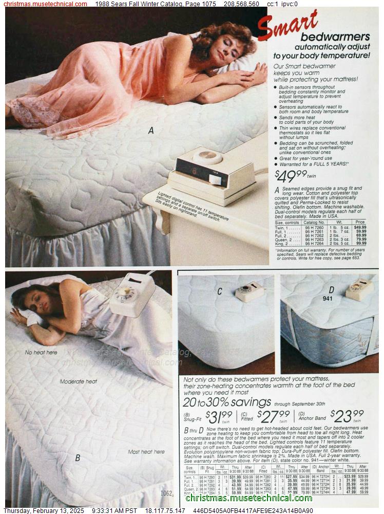 1988 Sears Fall Winter Catalog, Page 1075