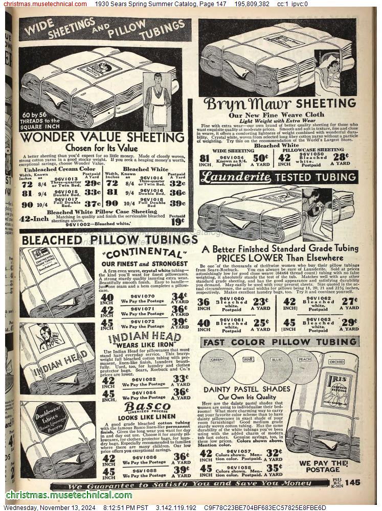 1930 Sears Spring Summer Catalog, Page 147