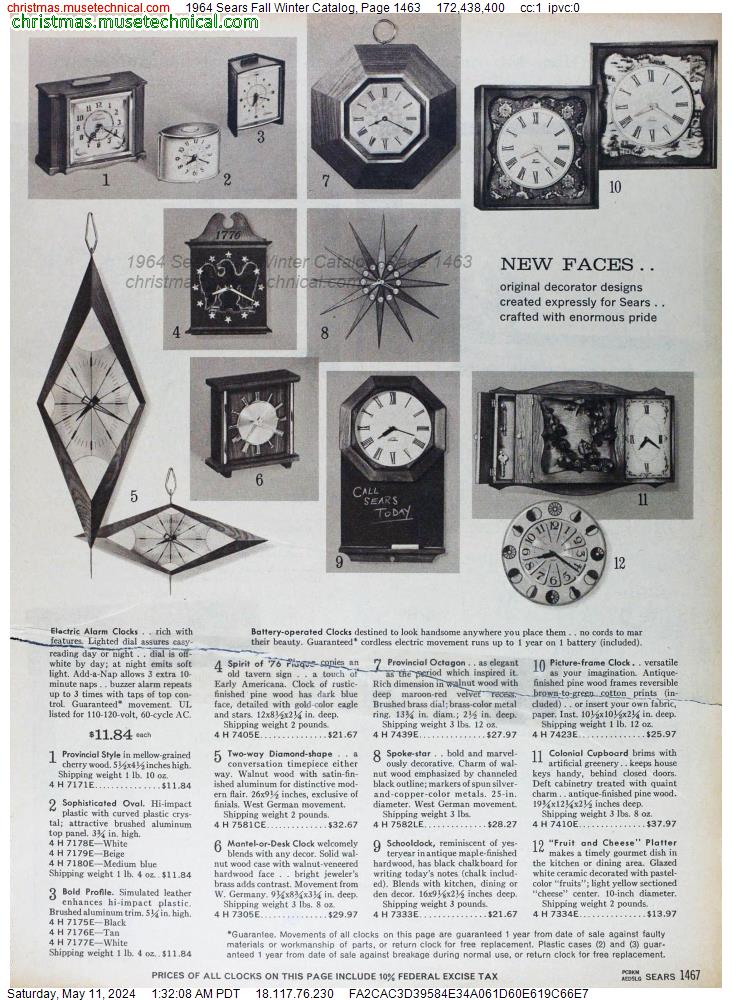 1964 Sears Fall Winter Catalog, Page 1463