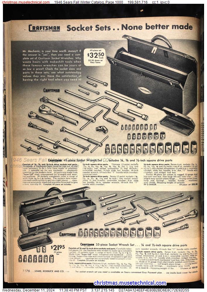 1946 Sears Fall Winter Catalog, Page 1000