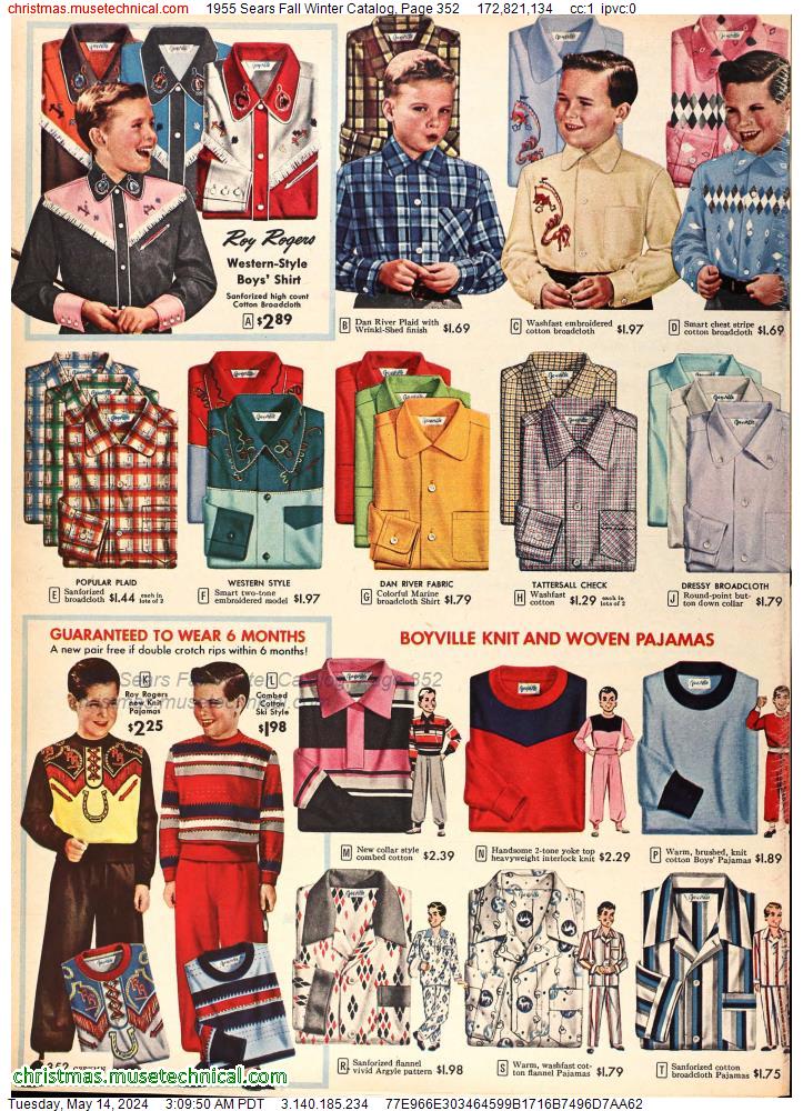1955 Sears Fall Winter Catalog, Page 352