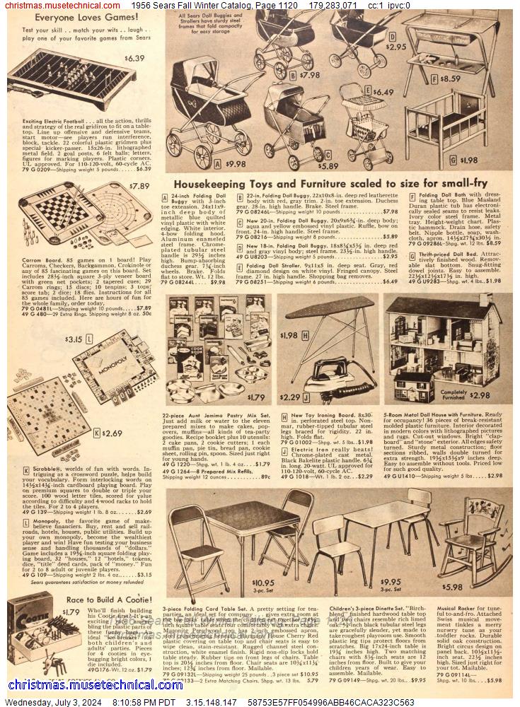 1956 Sears Fall Winter Catalog, Page 1120