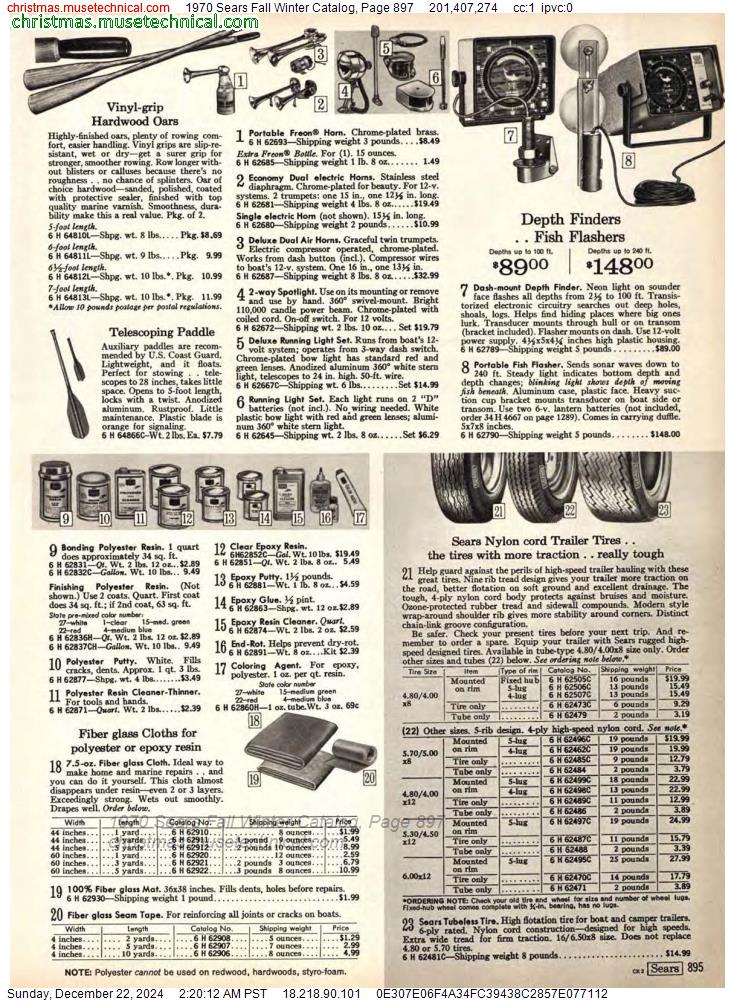 1970 Sears Fall Winter Catalog, Page 897