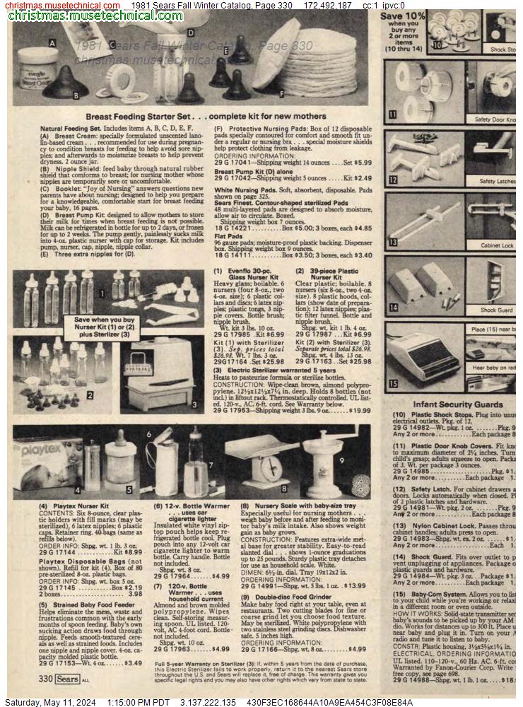 1981 Sears Fall Winter Catalog, Page 330