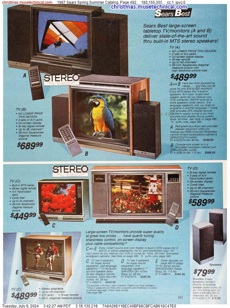 1987 Sears Spring Summer Catalog, Page 492