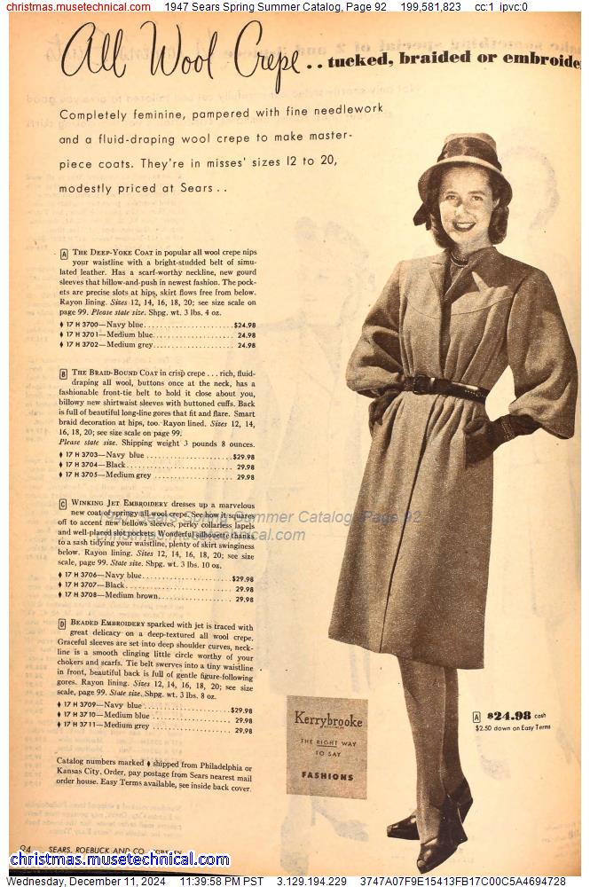 1947 Sears Spring Summer Catalog, Page 92