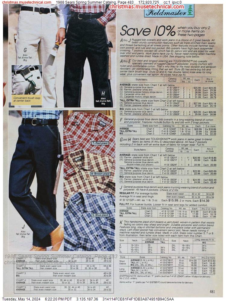 1988 Sears Spring Summer Catalog, Page 483
