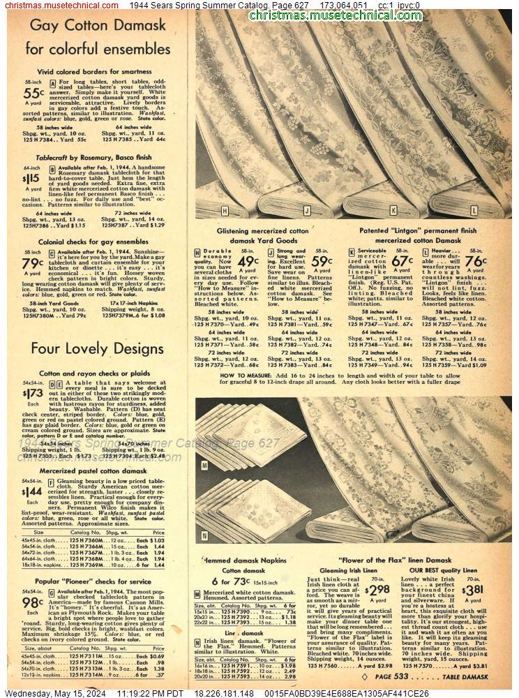1944 Sears Spring Summer Catalog, Page 627