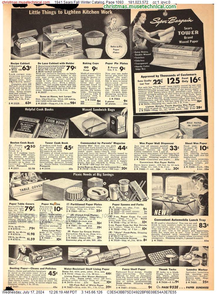 1941 Sears Fall Winter Catalog, Page 1093
