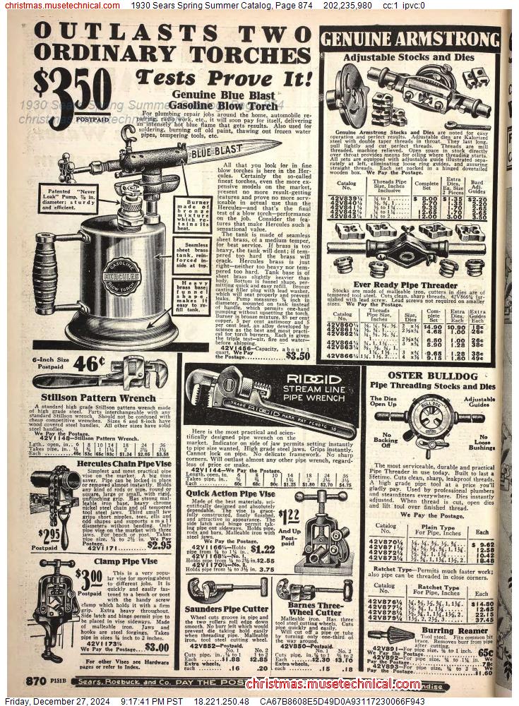 1930 Sears Spring Summer Catalog, Page 874