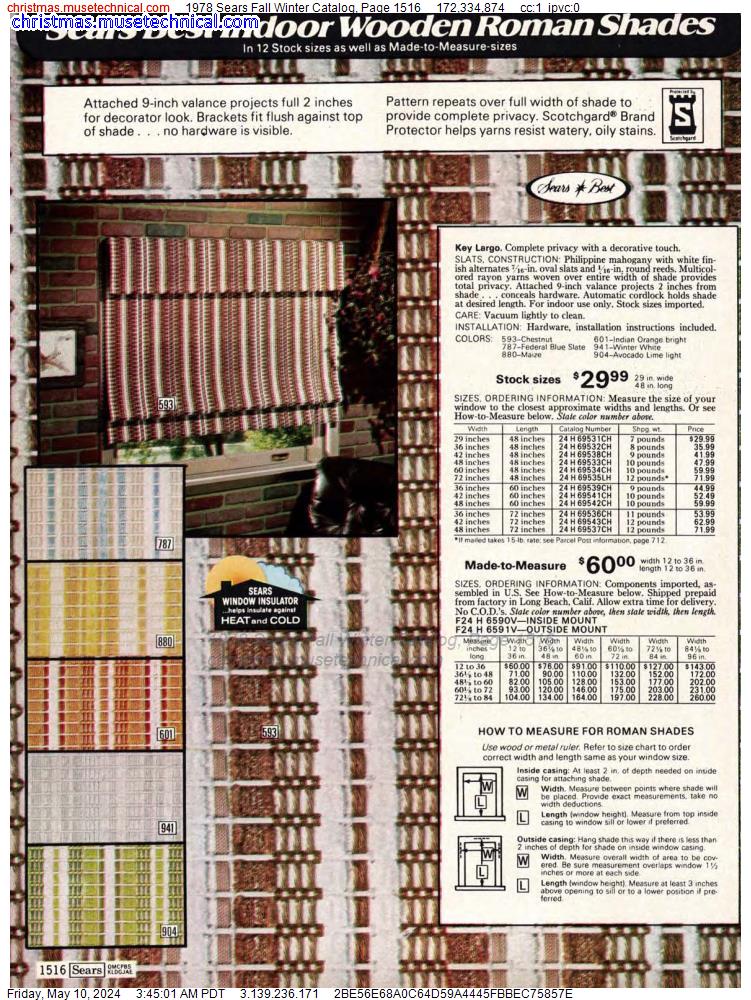1978 Sears Fall Winter Catalog, Page 1516