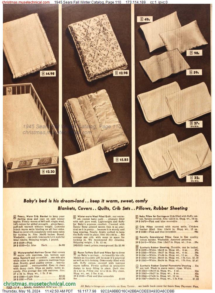 1945 Sears Fall Winter Catalog, Page 110