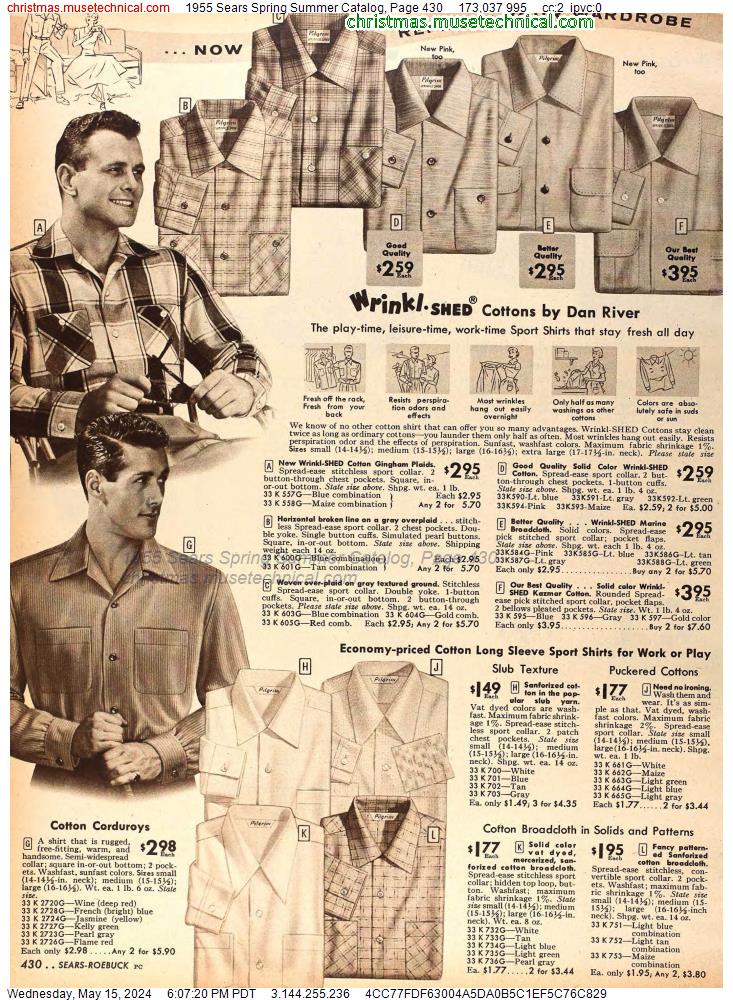 1955 Sears Spring Summer Catalog, Page 430