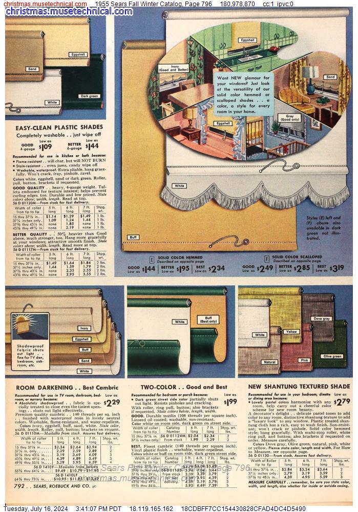 1955 Sears Fall Winter Catalog, Page 796