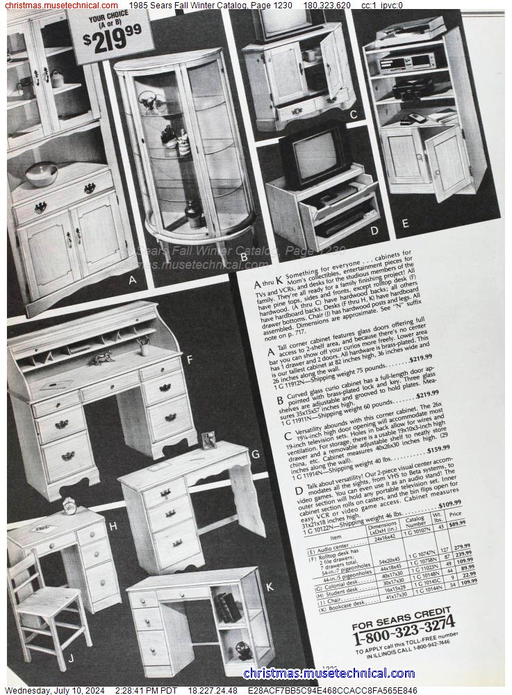1985 Sears Fall Winter Catalog, Page 1230