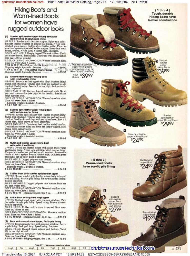 1981 Sears Fall Winter Catalog, Page 275